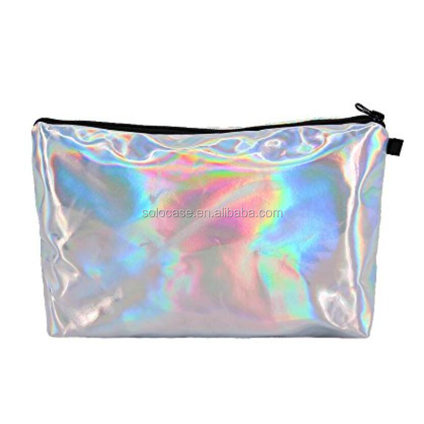 Rainbow Silver Hologram Purse Sparkling Cosmetic Bags