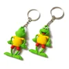 Custom Small Gifts Soft Plastic Pvc Rubber Keychain In 3D, 3D Soft Plastic Key Tag Frog Shape