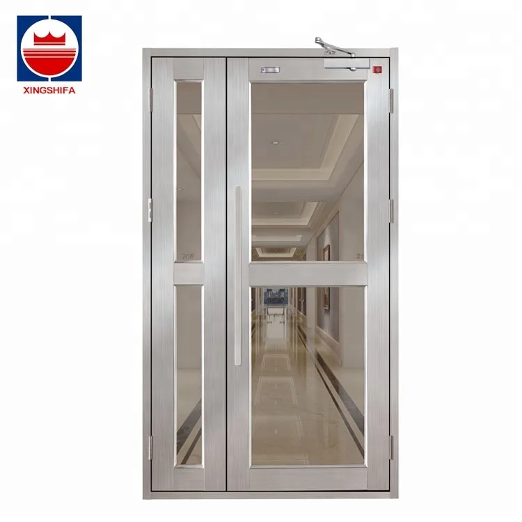 Высокое качество чрезвычайных безопасности из нержавеющей стали стеклянные противопожарные двери