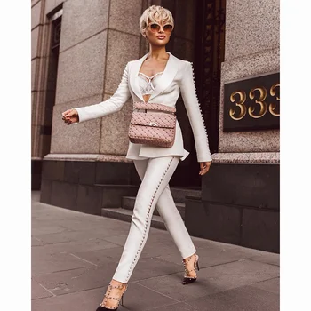 Fashion Y White Women Suits Celebrity Evening Runway Winter Tail Party Dresses Fashion Y White Women Suits Celebrity Evening Runway Winter Tail Party Dresses
