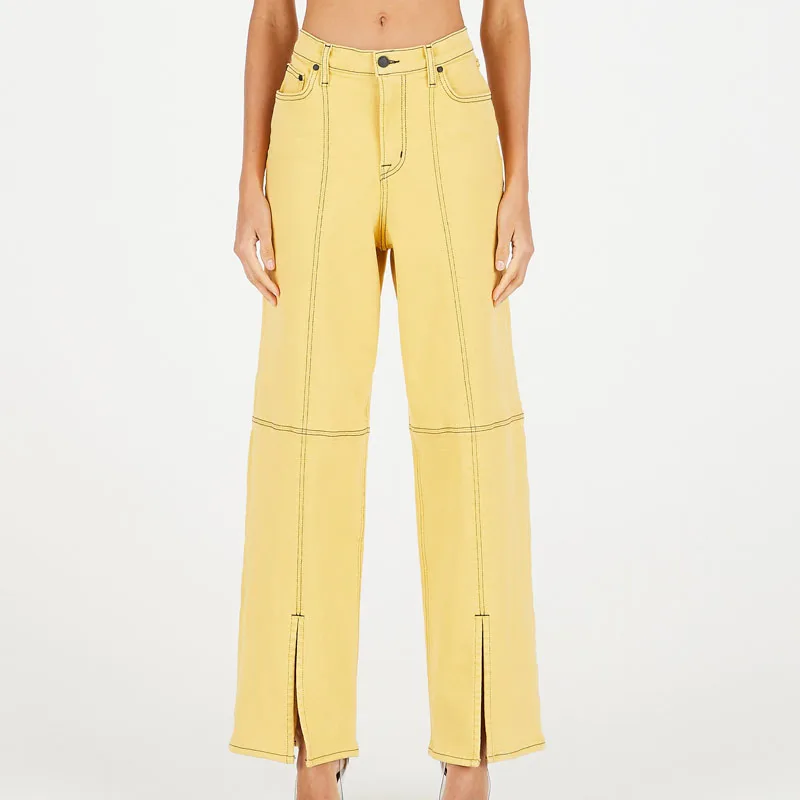 yellow slim fit jeans
