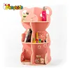 Wholesale creative five colors bear shape wooden book shelf for baby W08D067