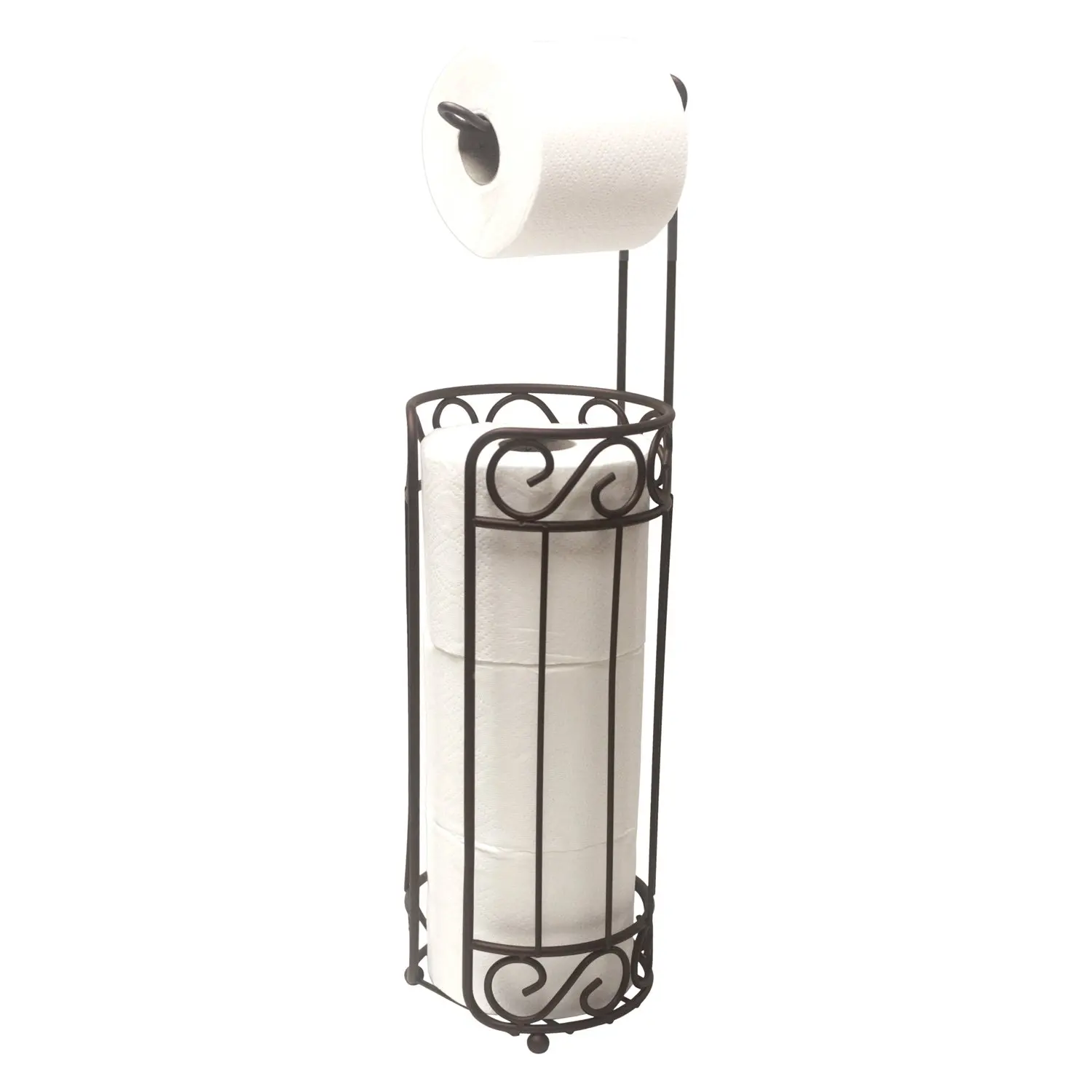 Home Basics Bronze Scroll Toilet Paper Holder and dispenser