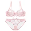 colorful young girls transparent lace sexy designer indian bra & brief sets