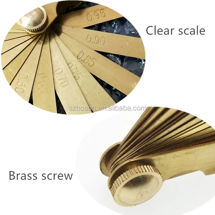 Metric Brass Feeler Gauge 20 Blades/set Measuring Range 0.05 To 1.00mm