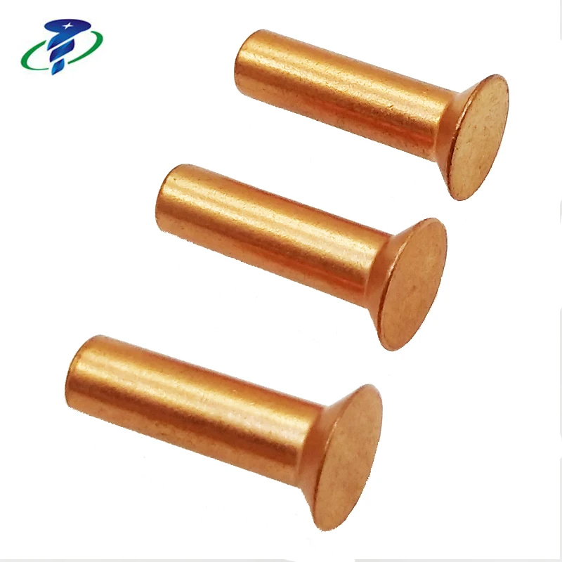 China Factory Din661 Countersunk Head Solid Rivets Copper Normal Screws