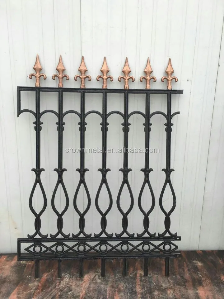 1.5m Height Decorative Wrought Iron Fence Panel Cast Iron Fence Railing
