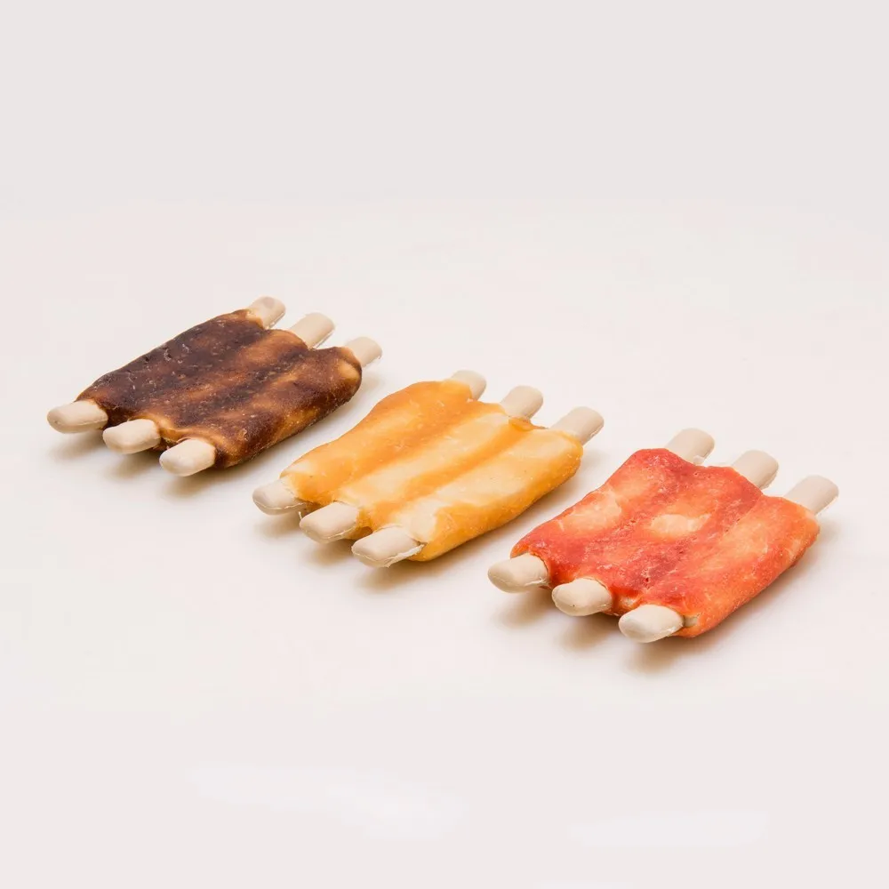 Safe Dog Dental Chew Non Rawhide 3 Rows Ribs With Chicken Dog Treats 