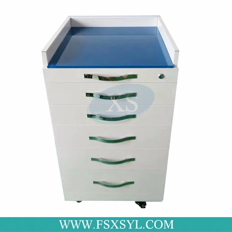 Mobile Dental Clinic Rolling File Unit Cart 5 Drawers Storage
