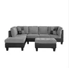 Cream gray L shape sofa for living room home furniture corner sofa set
