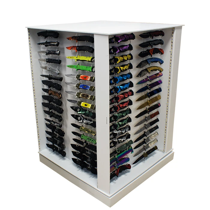 Rotatable Acrylic 128 Knife Display With Led Lights Buy 128 Knife Display With Led Lights