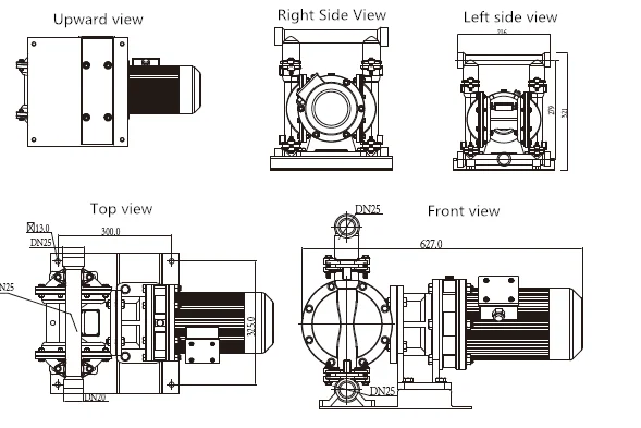 Stainless steel electric diaphragm pump for slurry transportation