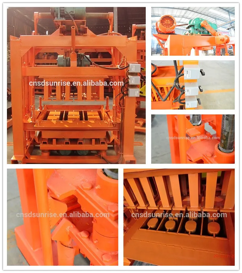 QTJ4-40 small scale manual 3 holes concrete brick making machine