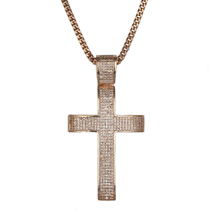 Cz Micro Paved Gold Cross,Dubai Gold Cross Pendant Sets Buy Cross