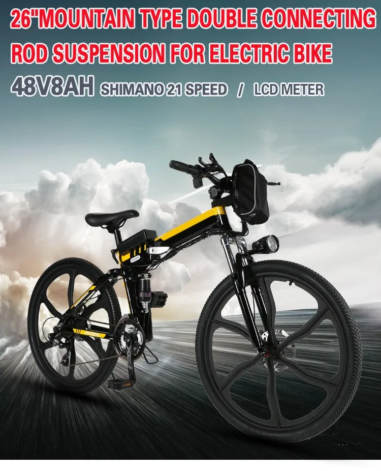 Himalo — fourche à suspension pour vélo électrique pliable 26 pouces, modèle 2020, 48V/8Ah, 350W, moteur sans balais à grande vitesse, 21 vitesses, X6GB26, nouveauté