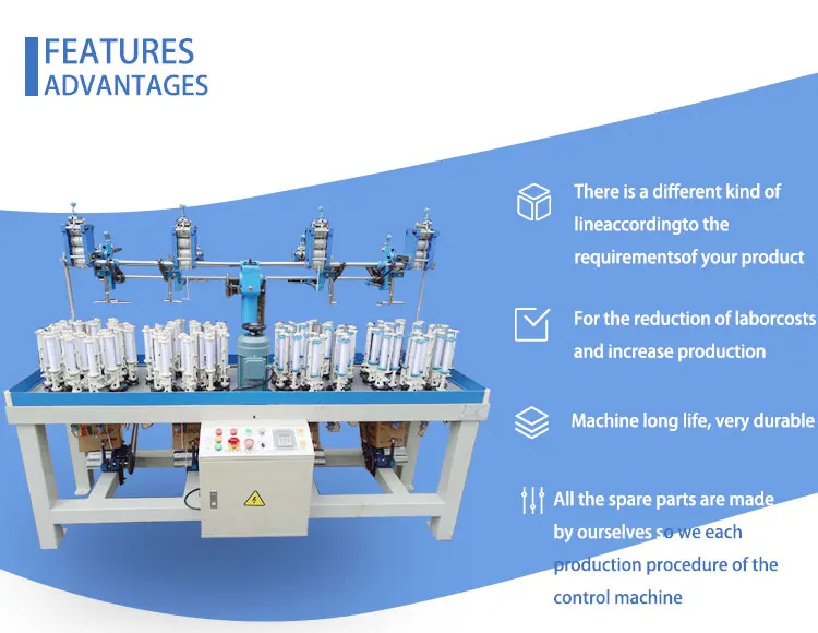 17 Carriers Flat Elastic Cord Zigzag Lace Braiding Machine Price