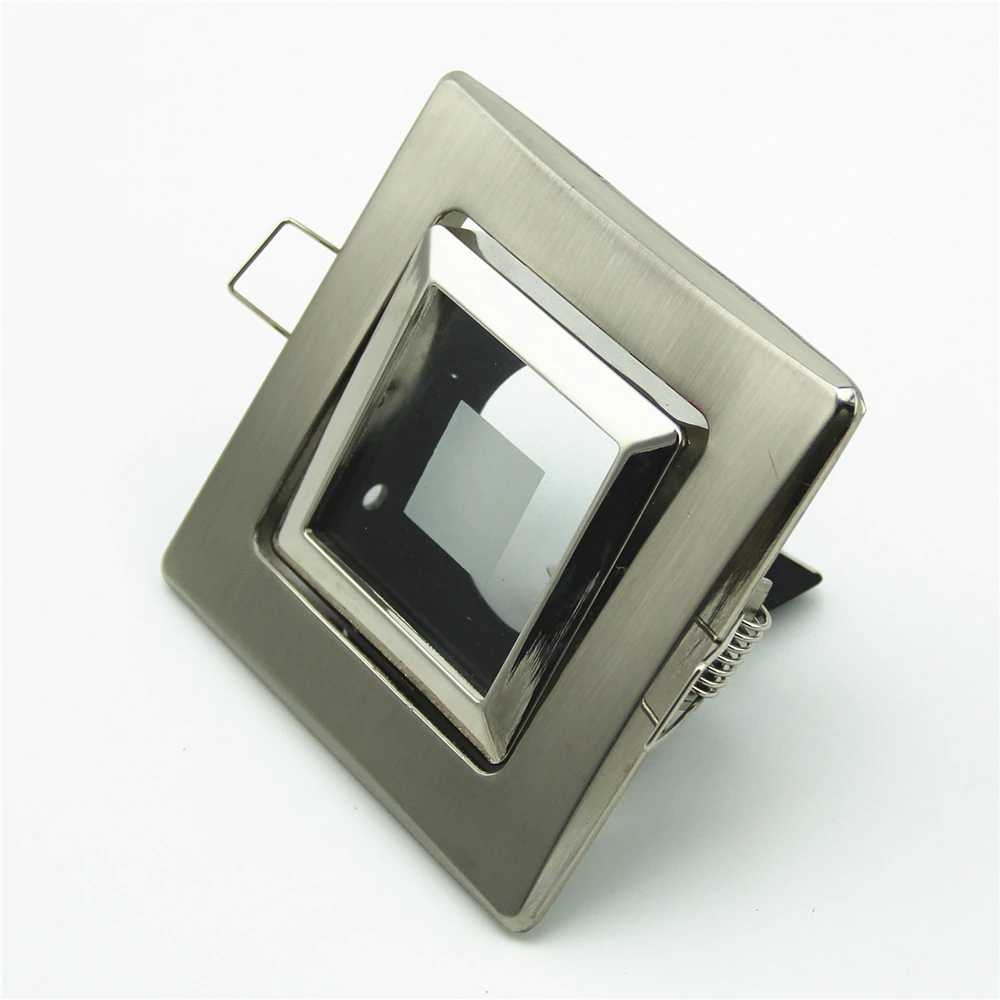 Indoor Glass Square Lighting Fixture GU10 Tile Adjust LED Spotlight Cover Spot Light Frame Zinc Alloy