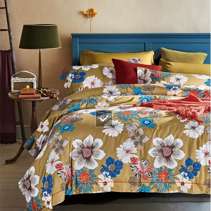 100 Polyester Textile Material Microfiber Pigment Printed Bed Sheet