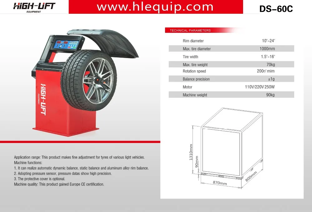 High Precision Wheel Balancer Machine Professional Tire Balancer Ds