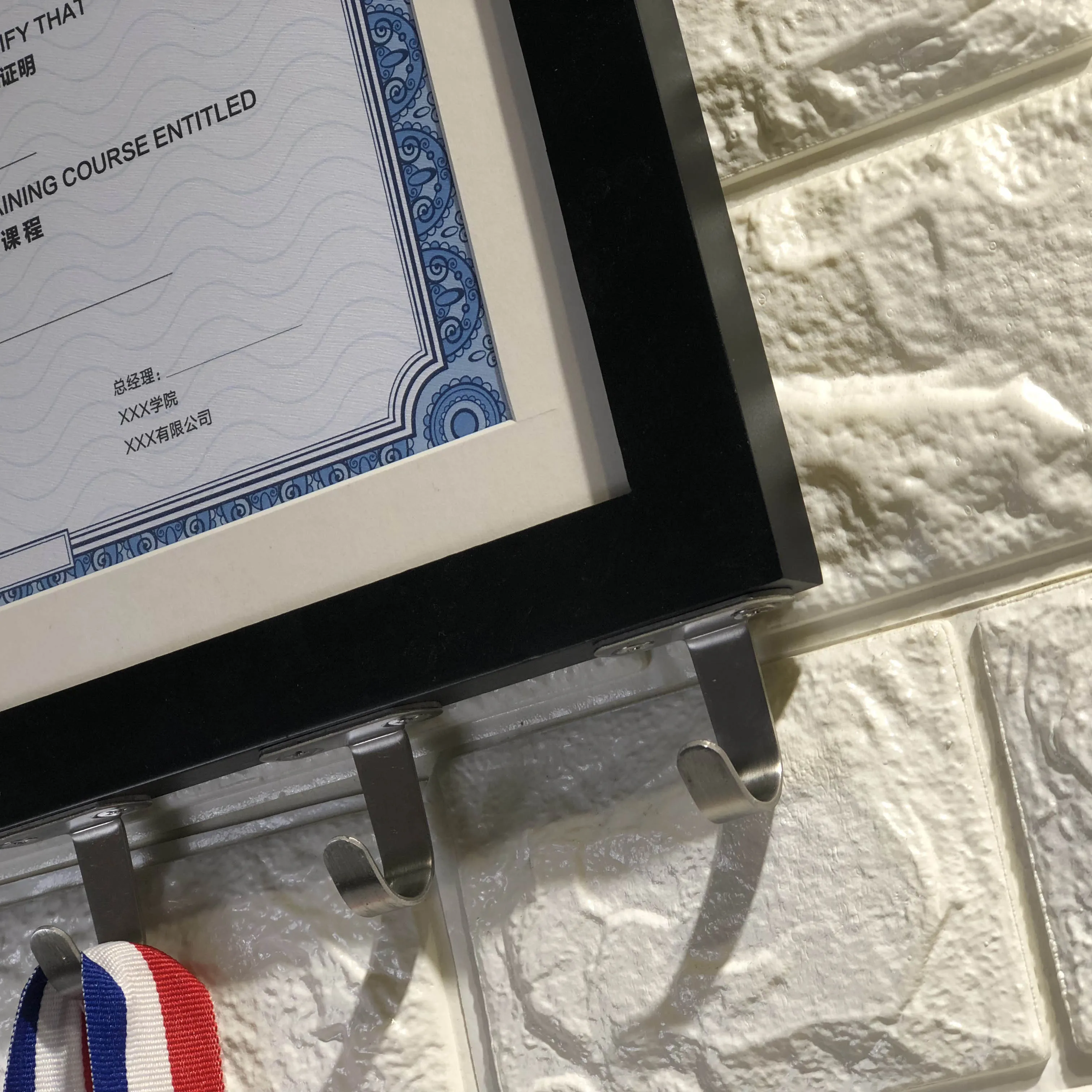 2019 New Design Certification Frame With Medal Hook Diploma Frame With