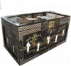 black mother of pearl lacquer oriental art furniture trunk