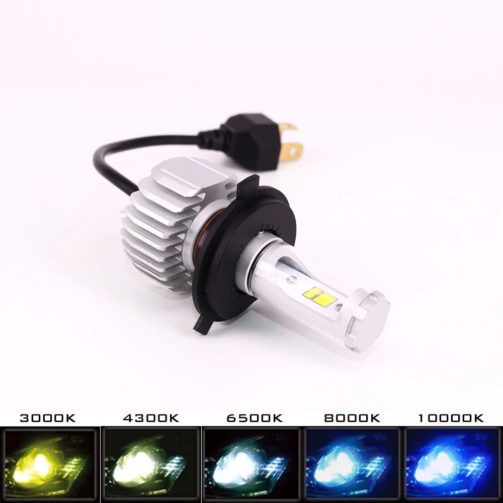 New arrival 5 color available 3600LM led lights motorcycle bulb 360 adjustable socket Seoul Y19 chip h4 fanless led headlight