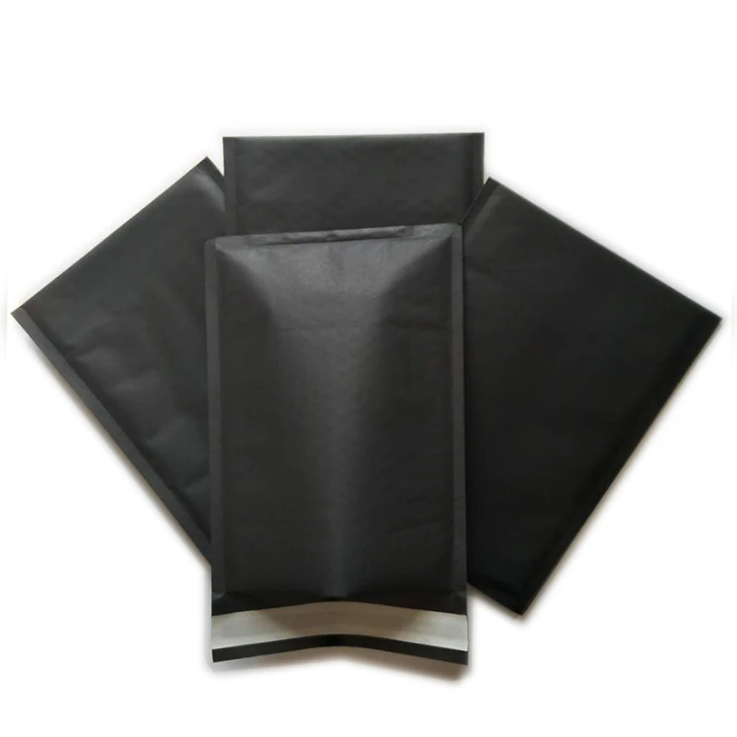 China Online Ping Custom Envelopes 100 Recycled Black Kraft Paper Bubble Mailer Mailing Bags For Packaging Printed Labels Cushion