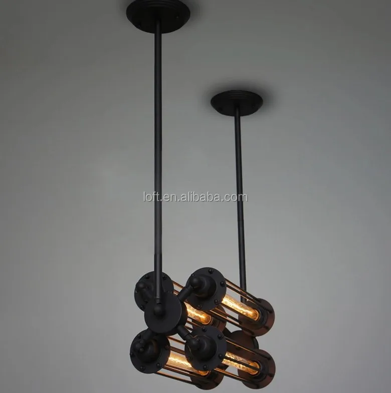 8 cabeza t30 bombilla de edison vendimia industrial lámpara ... Luces colgantes para comedor