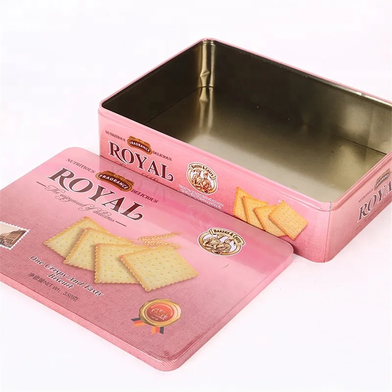 Wholesale Rectangular Metal Tin Box Food Storage Cans With Lids For