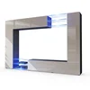 Modern Cheap Price Design High Gloss Led lighting Glass Shelves Wooden Living Room Cabinet Tv Bench with 2 Doors