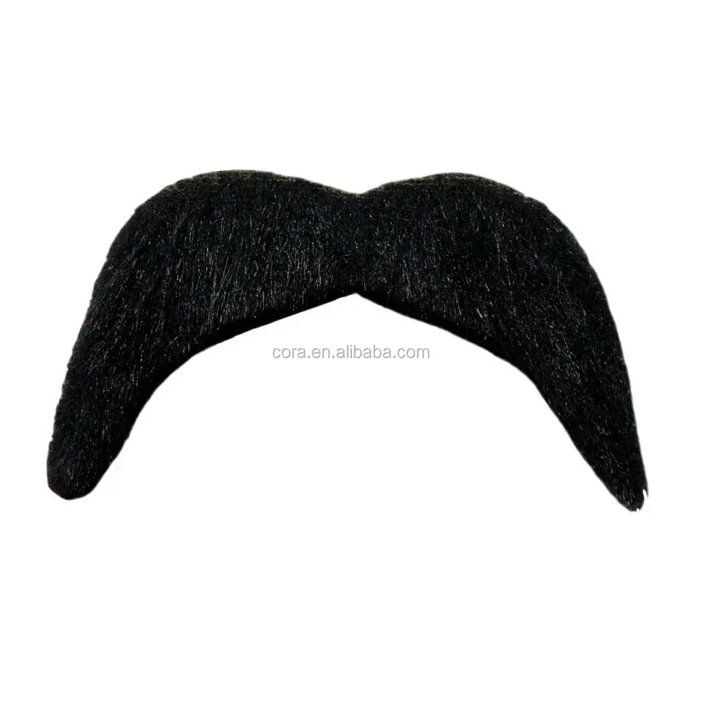 Large Fancy Dress Moustache Posh Style Realistic Material Black Self Adhesive 