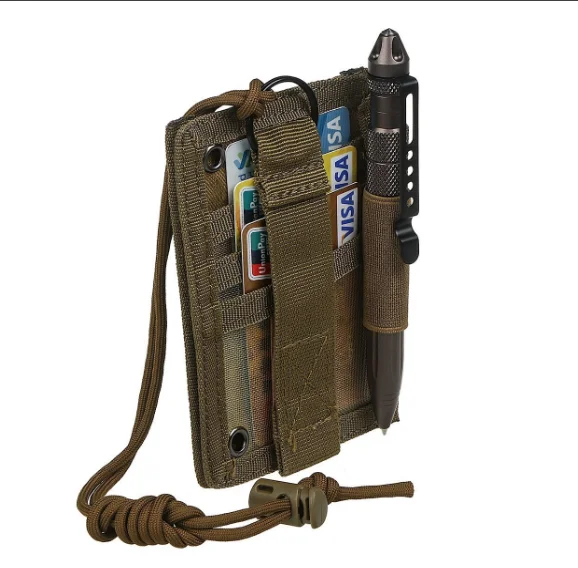 Black Tactical Id Card Holder Hook & Loop Patch Badge Holder Key Ring