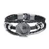 Lucky Vintage Men's Leather Bracelet Playing Cards Raja Vegas Charm Multilayer Braided Women Pulseira Masculina