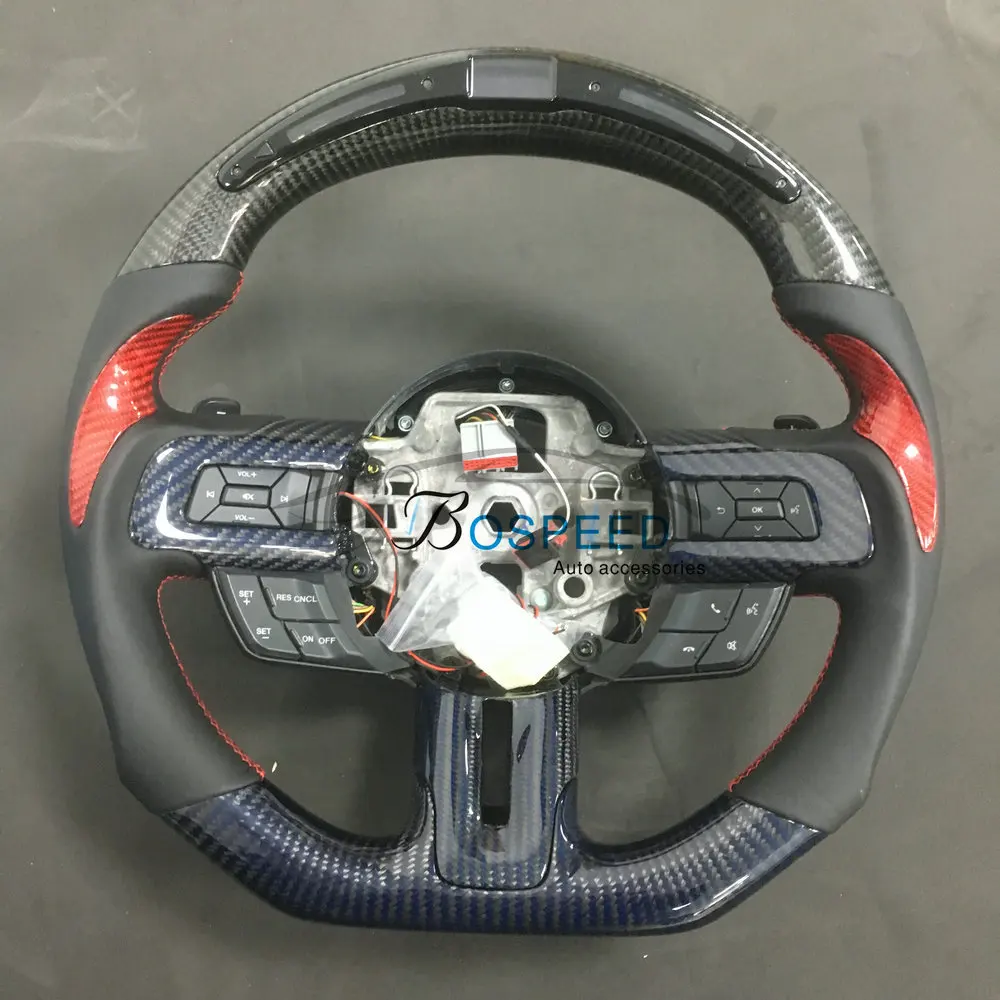 
Hottest Car LED Carbon Fiber Steering Wheel racing car wheel For Mustang 15-17 