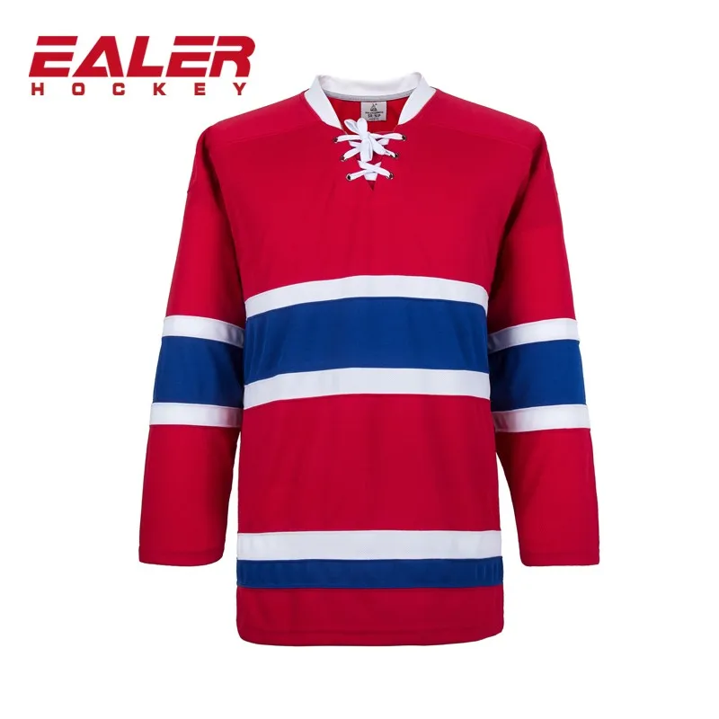 Wholesale Blank Ice Hockey Jersey Spot Goods For Red Colors With White