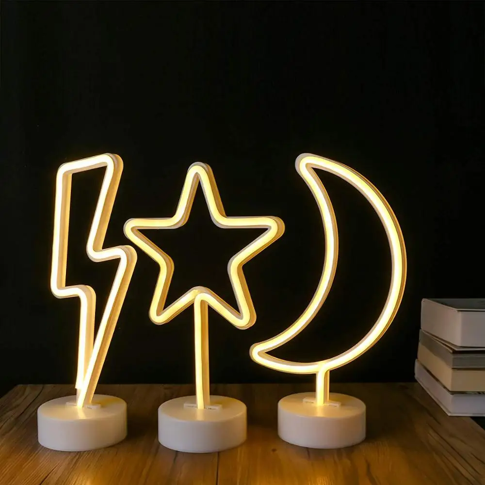 Factory Direct 2019 Most Popular Decorative Light Neon Tube Light Night Light Table Signs Desk Lamp USB Battery Operated