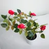 lifelike mini marking artificial rose bonsai cheap artificial flower bonsai for wedding decoration