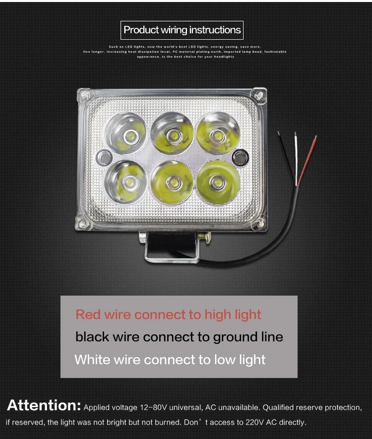 high efficiency 18w 6500k motorcycle led lighting headlight