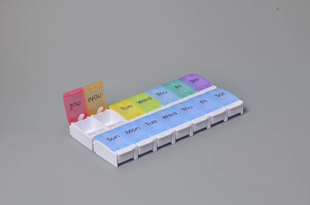 2018 Wholesale Plastic 7 day Weekly Monthly Pill Box Organizer