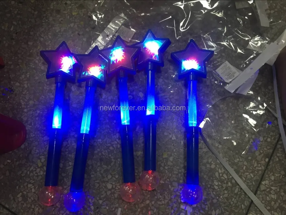 Light Up Super Star Princess Led Wand With Steamers Twinkling Star ...
