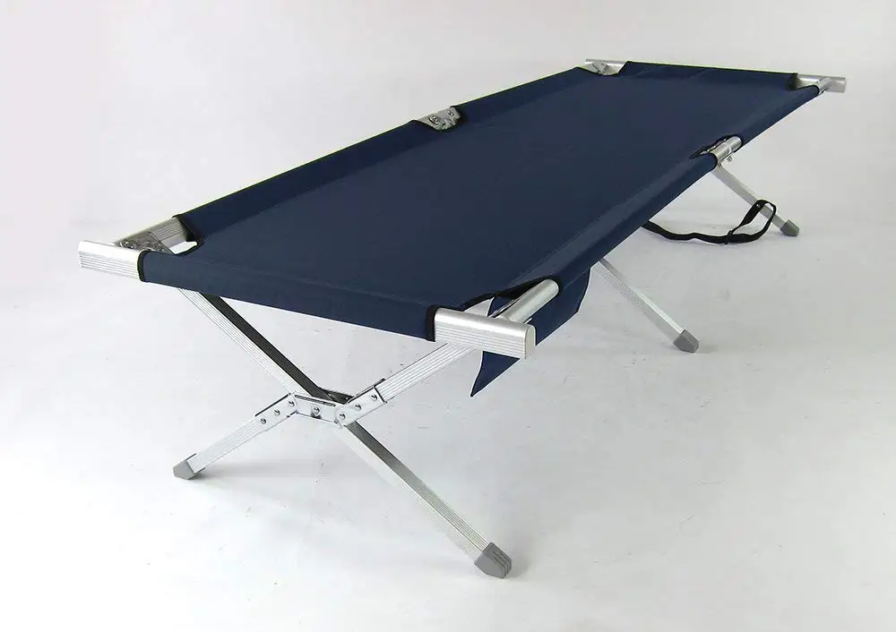 Onway Outdoor Furniture Aluminum Portable Folding Military Cot (Blue) - GI Bed | Military bed | Foldable cot | Camping Cot | Camping bed | outdoor sleeping | tent sleeping | napping | rest outdoor