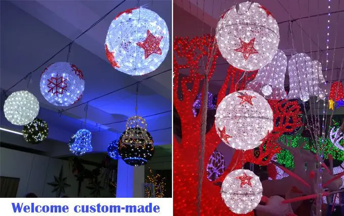 Outdoor multi color hanging LED lighted christmas ball