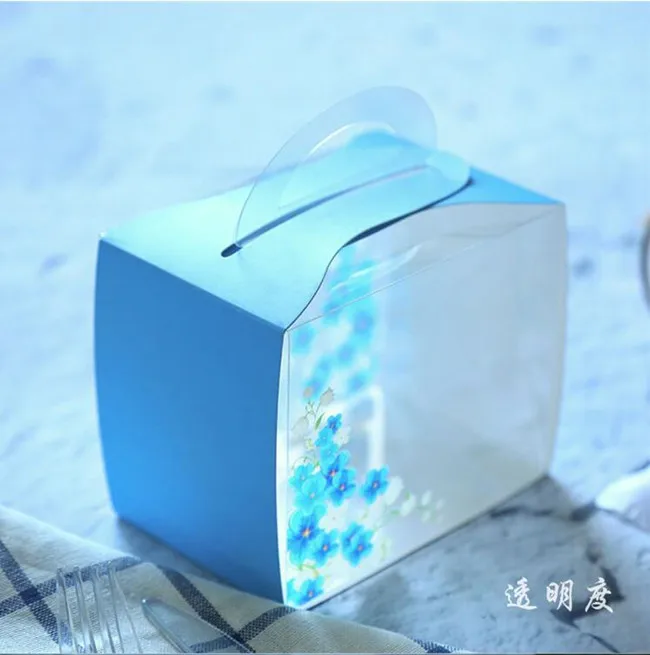 White plain paper custom printed cupcake packaging box with clear window insert tray holds 2 cakes