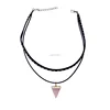 Multi Vintage Women Rose Quartz Gems Pendant Black Velvet Charm Choker Necklaces