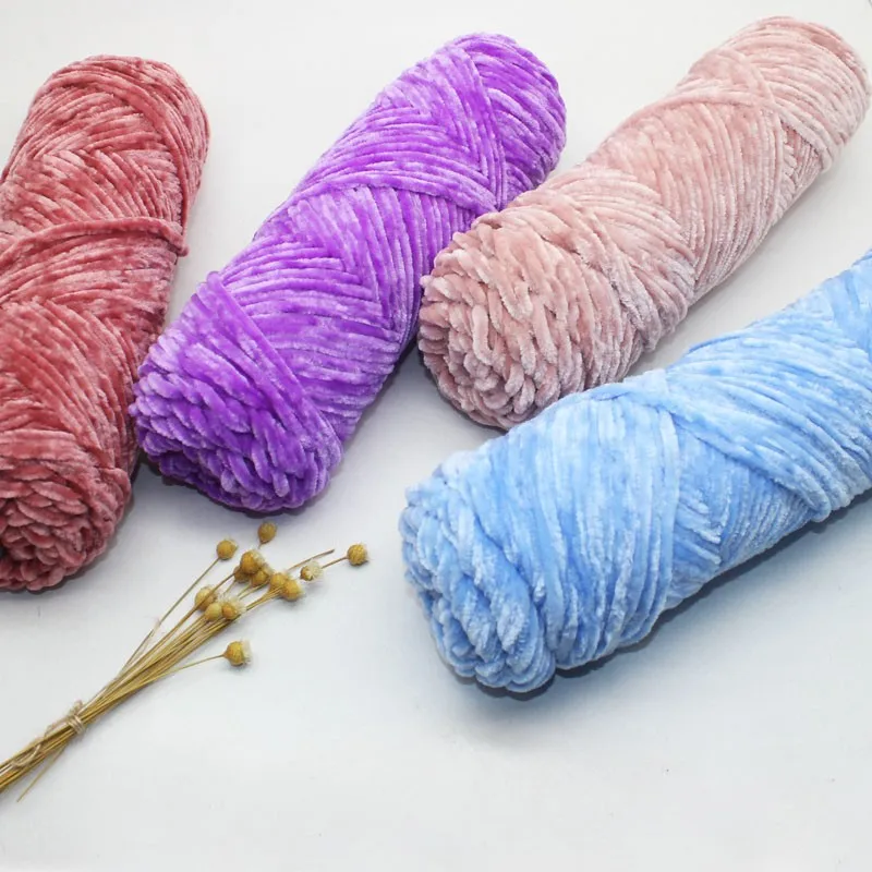 Hot Sale Soft Polyester 1ply Filament Chunky Chenille Knitting Yarn For ...