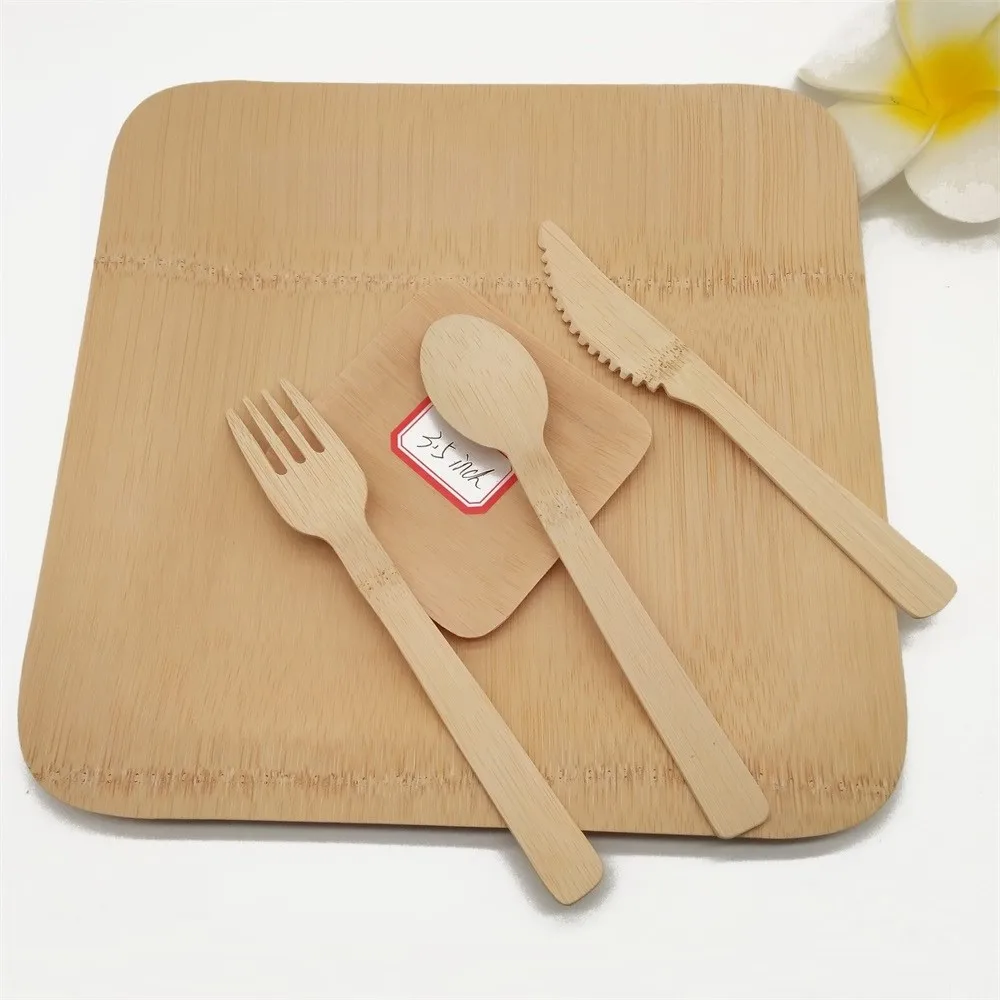 Wholesale Natural Disposable Round Bamboo Plates Bamboo Serving Food