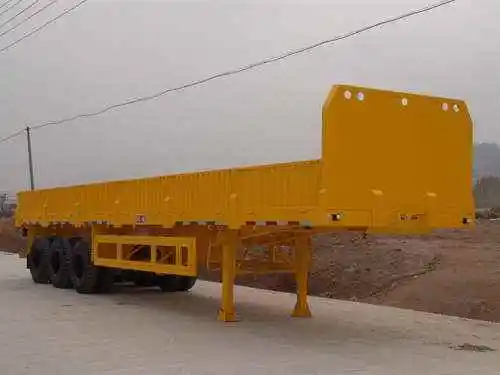 Hight Quality 3 Axles Drop Side Cargo Truck Semi Trailer