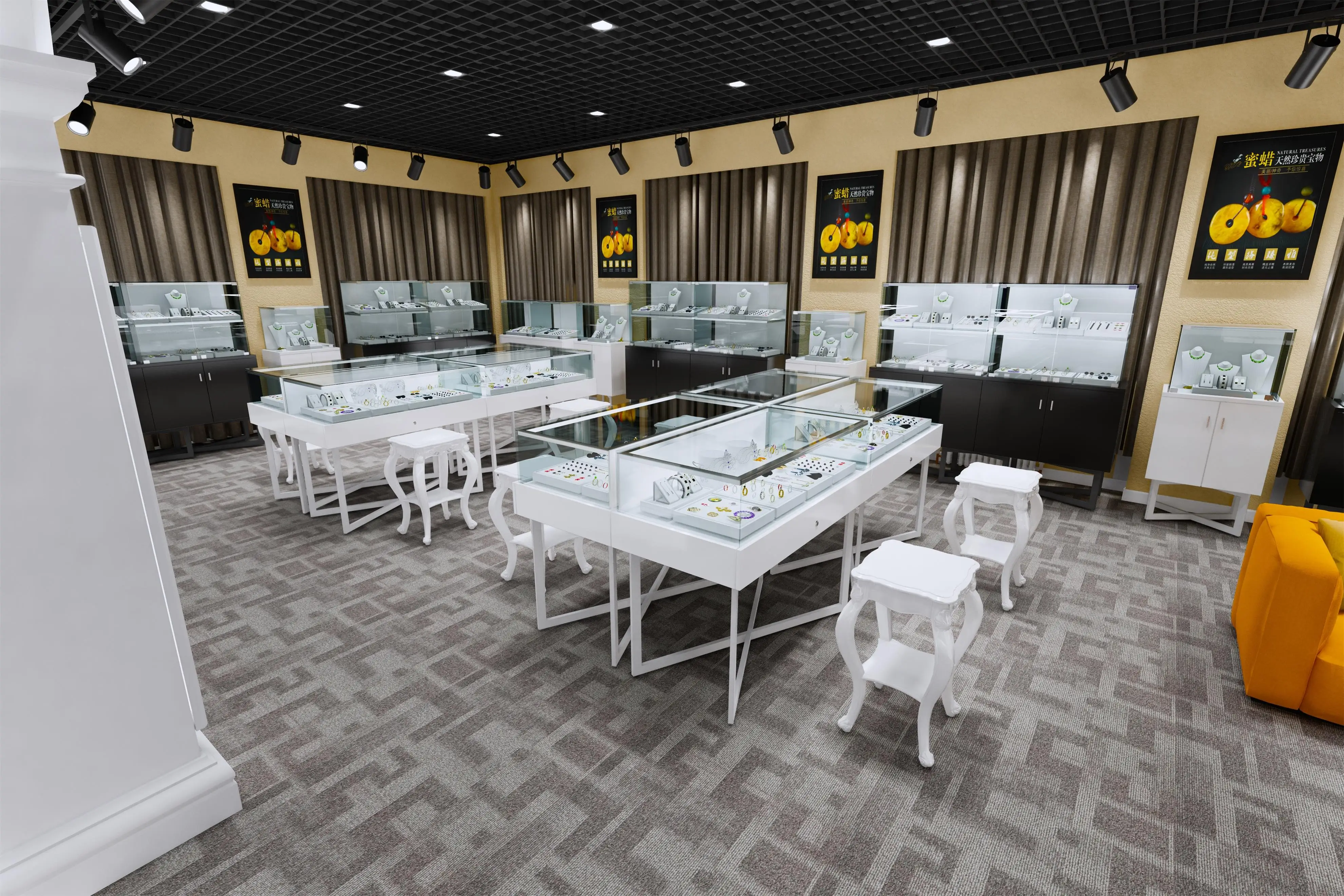 High End Customized Commercial Jewelry Showcase In Mall Jewellery