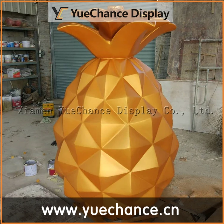 Outdoor Giant Fiberglass Matt Gold Pineapple Statue, View Matt Gold