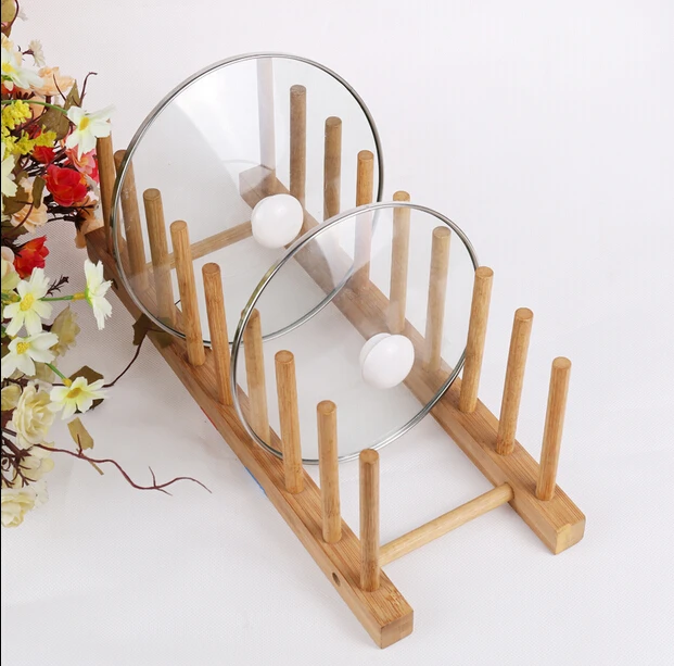Natrual-soporte De Secado De Platos De Madera De Bambú,Organizador De